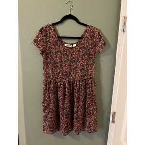 🌟 Lottie & Holly Band of Gypsies Pink Sheer Floral Dress Size M